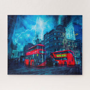 Die berühmten Red London Buses. Puzzle