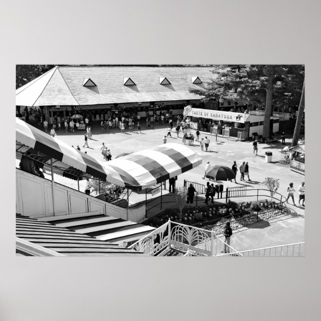 Die berühmten Rot-Weiß-Markise im Saratoga-Rennen Poster (Vorne)