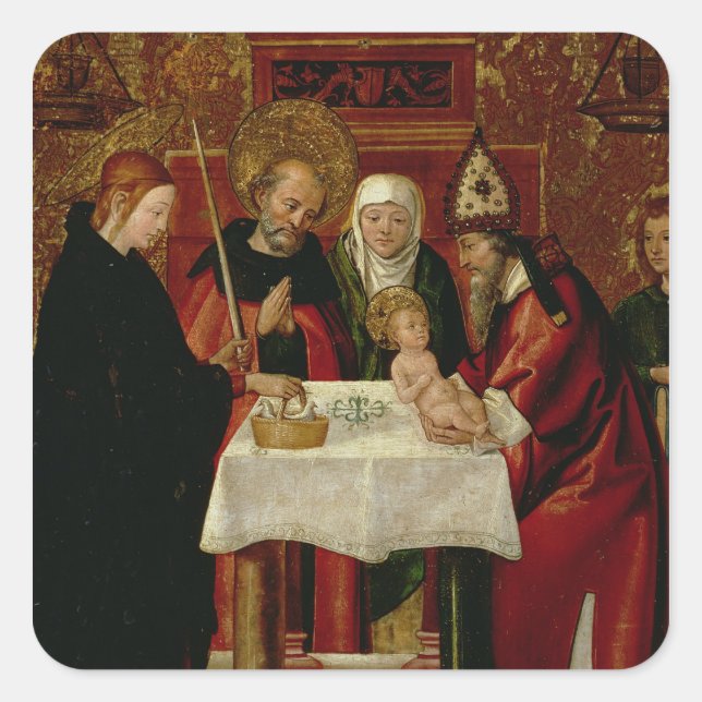 Die Beschneidungs-Darstellung im Tempel Quadratischer Aufkleber (Vorderseite)