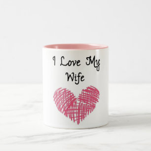 DIE BESONDERE EHEFRAU "I LIEBE EHEFRAU" ZWEIFARBIGE TASSE