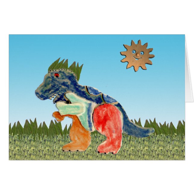 Die besorgte Dinosaurier-Karte (Vorderseite (Horizontal))