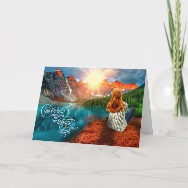 Die beste Ansicht für den Abschluss kommt nach der Karte (Vorderseite)