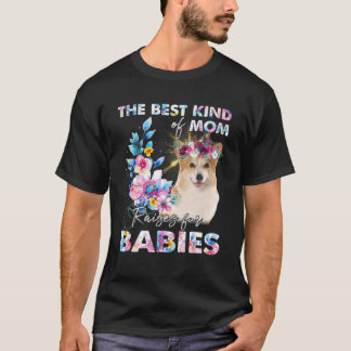 Die beste Art von Mama hebt vier Babys Corgi auf T-Shirt