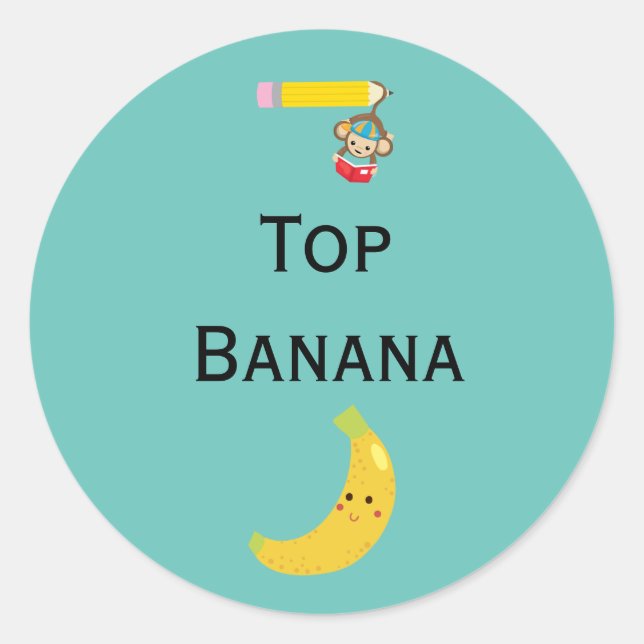 Die beste Banane mit dem "Hanging Monkey Award Rib Runder Aufkleber (Vorderseite)
