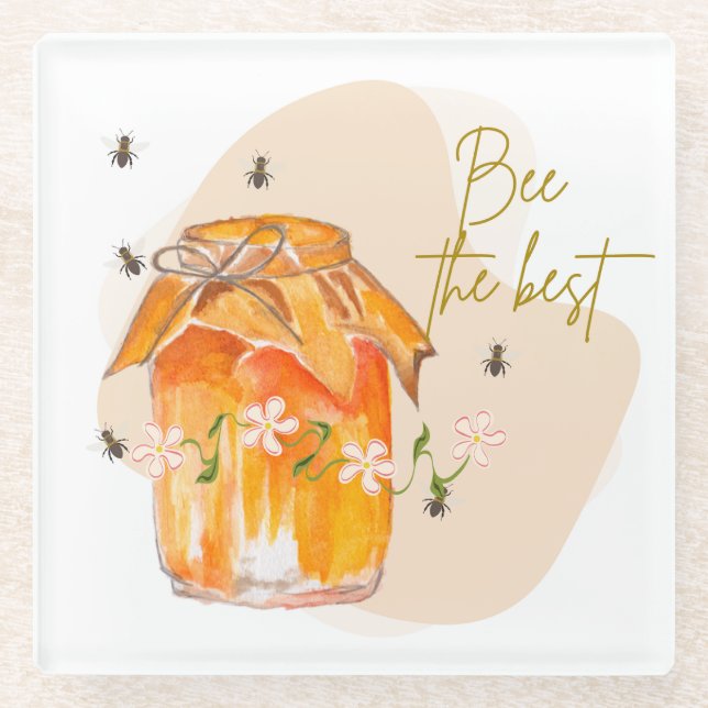 die beste Biene Glasuntersetzer (Vorderseite)