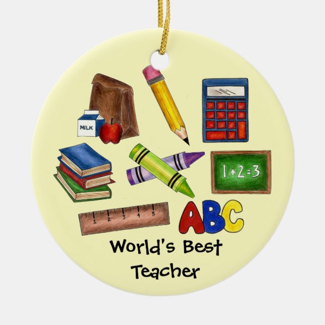 Die beste Bildung der Lehrerschule der Welt Keramikornament (Vorne)