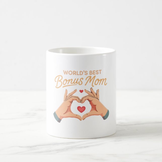 Die beste Bonus-Mama der Welt, Stepama | Herzhandg Kaffeetasse (Mittel)