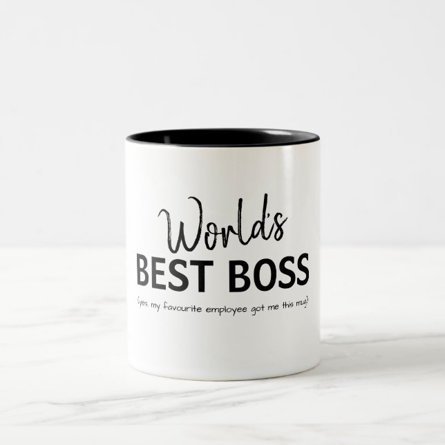 Die beste Boss-Funny-Boss-Tasse der Welt Zweifarbige Tasse (Mittel)