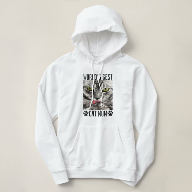 Die beste Cat-Mama der Welt Hoodie (Design vorne)