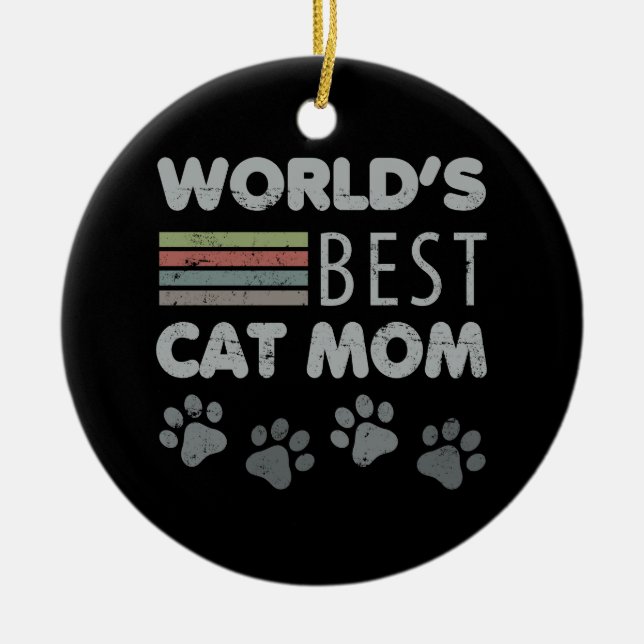 Die beste Cat-Mama der Welt Keramik Ornament (Vorne)