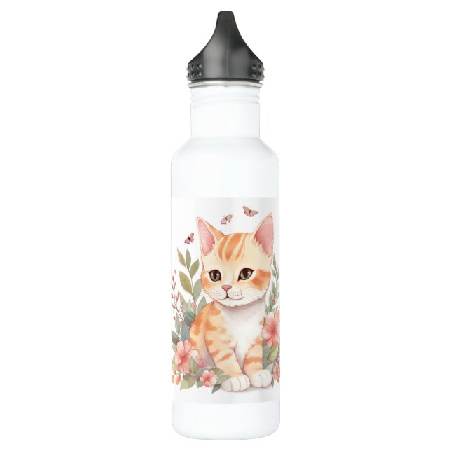 Die beste Cat-Mama der Welt Niedlich Orange Kitten Edelstahlflasche (Links)