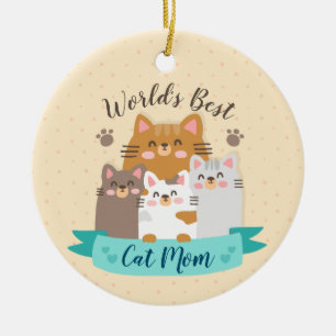 Die beste Cat-Mama der Welt - Niedliche Kätzchen Keramik Ornament
