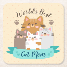 Die beste Cat-Mama der Welt - Niedliche Kätzchen Rechteckiger Pappuntersetzer