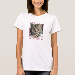 Die beste Cat-Mama der Welt Rosa Paw Prints Pet Fo T-Shirt