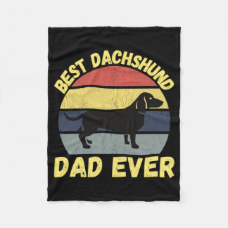 Die beste Dackel Papa je lustig Fleecedecke