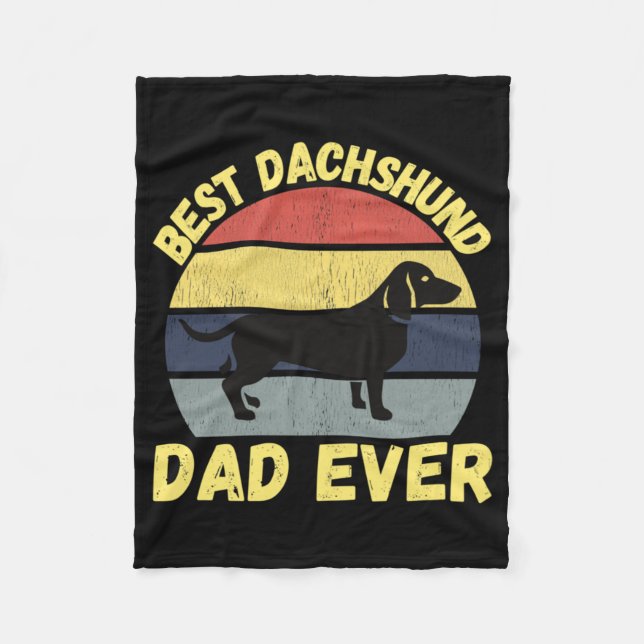 Die beste Dackel Papa je lustig Fleecedecke (Vorderseite)