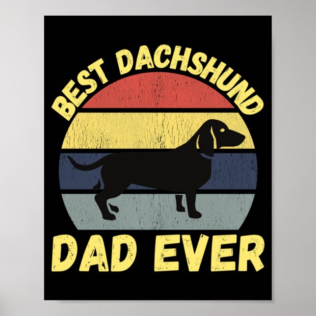 Die beste Dackel Papa je lustig Poster (Vorne)
