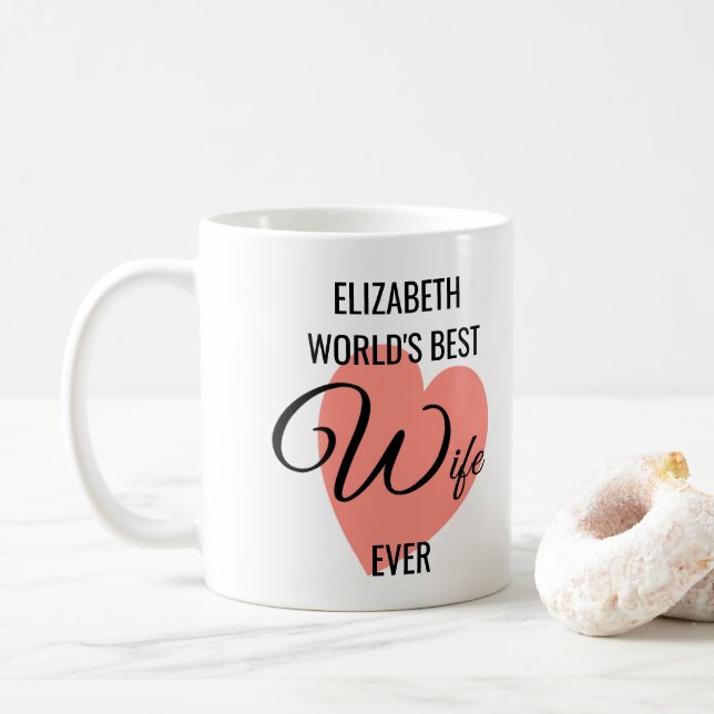 Die beste Ehefrau der Welt je Personalisiertes Fot Kaffeetasse (Mit Donut)