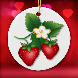 Die beste Erdbeere Keramik Ornament