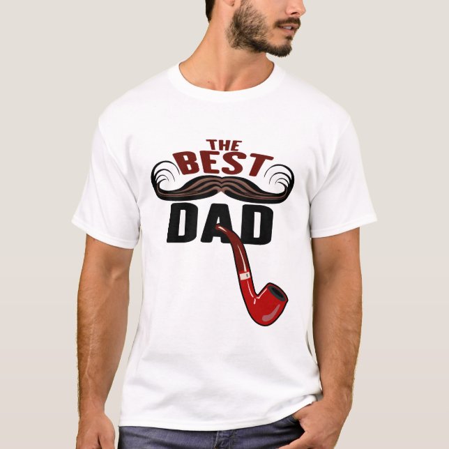 Die beste Familie Schnurrbart Pipe Fete Vater T-Shirt (Vorderseite)