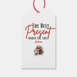 Die beste Gegenwart unter der Baumstruktur, anpass Geschenkanhänger