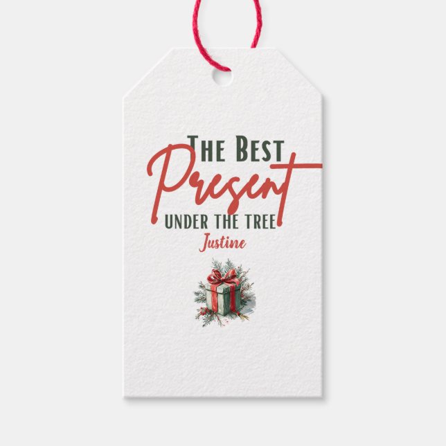 Die beste Gegenwart unter der Baumstruktur, anpass Geschenkanhänger (Vorderseite)