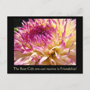 Die beste Gift Freundschaft Postkarte Dahlia Blume