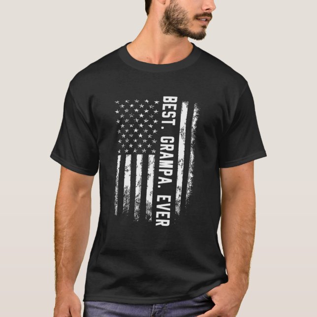 Die beste Grampa der USA Flag Geschenk für Männer  T-Shirt (Vorderseite)