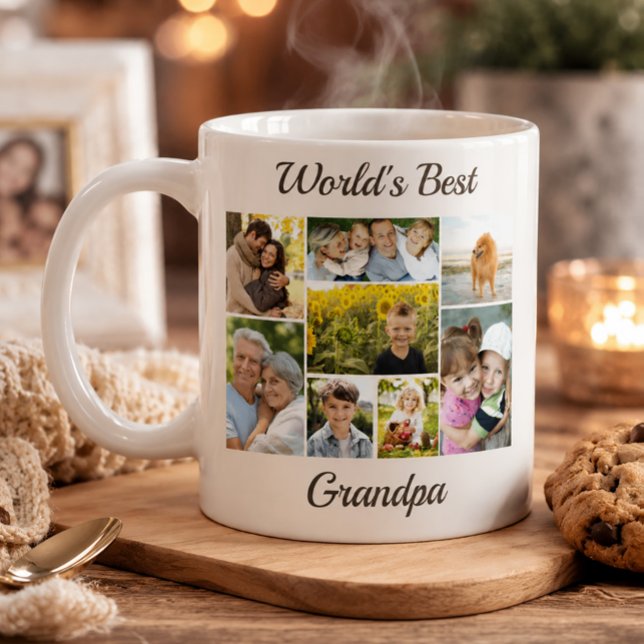 Die beste GroßbildfotoCollage der Welt Kaffeetasse (Photo mug for Grandpa)