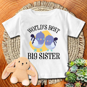 Die beste große Schwester der Welt Niedliche Vög Baby T-shirt