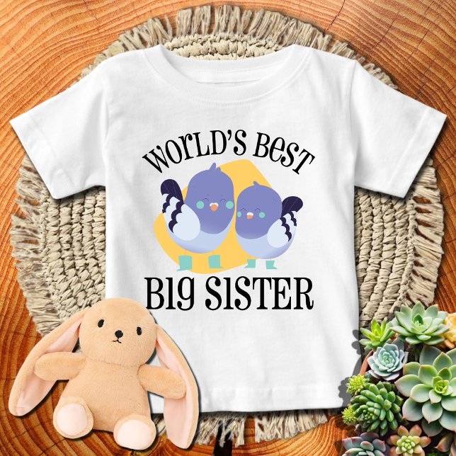 Die beste große Schwester der Welt | Niedliche Vög Baby T-shirt (Von Creator hochgeladen)