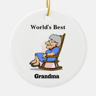 Die beste Großmutter der Welt in einem Keramik Ornament