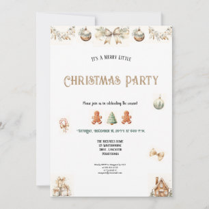 DIE BESTE GRÜNE UND BRAUNE SÜßE WEIHNACHTSPARTY  EINLADUNG