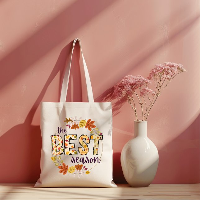 Die beste Herbsttasche Tragetasche (The best season doodle letters autumn inspired design tote bag)
