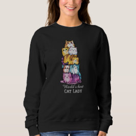 Die beste Katzenfrau der Welt, Niedliche Wasserfar Sweatshirt