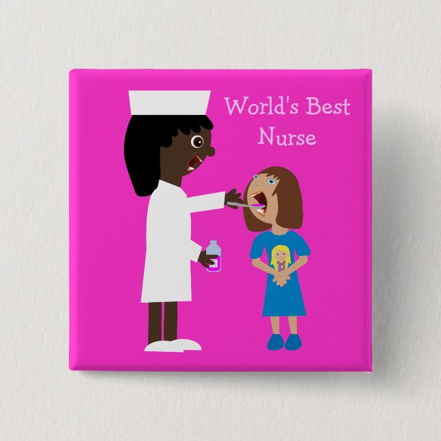 Die beste Krankenschwester-niedliche Button (Vorderseite)