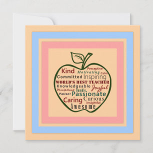 Die beste Lehrerkarte der modernen grünen Apple-We