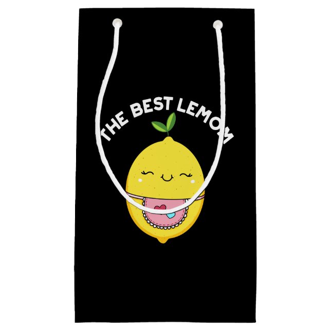 Die beste Lemom Funny Lemon Pun Dark BG Kleine Geschenktüte (Vorderseite)