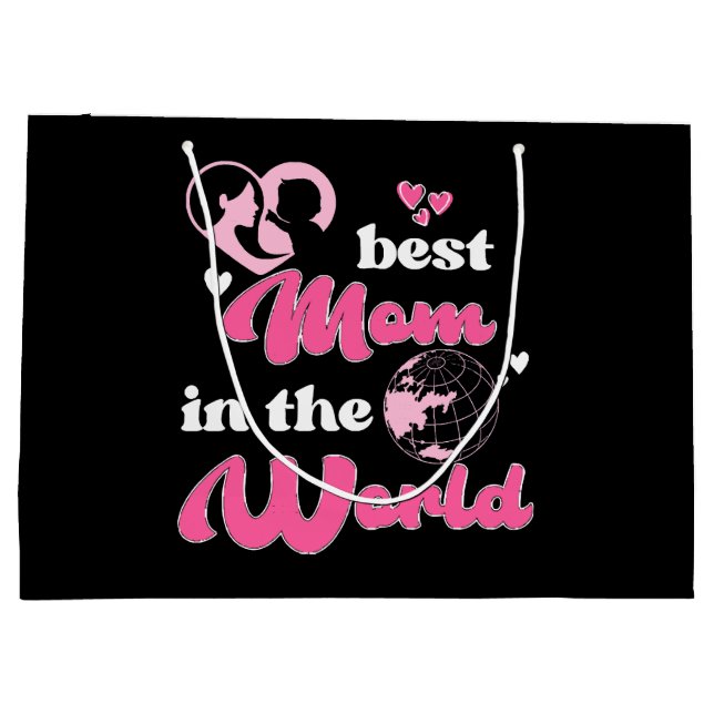 Die beste Mama am WeltMuttertag Große Geschenktüte (Rückseite)