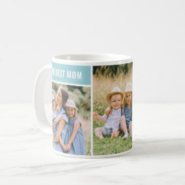 Die beste Mama Aqua Blue Mütter Day Foto Collage Kaffeetasse