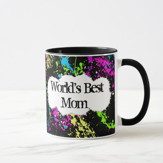 Die beste Mama der Farbspritzen-Welt Tasse (Rechts)