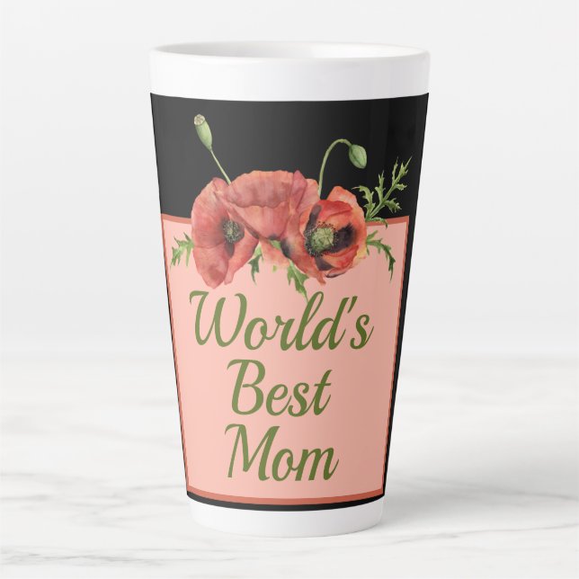 Die beste Mama der hübschen Blumenwelt Milchtasse (Vorderseite)