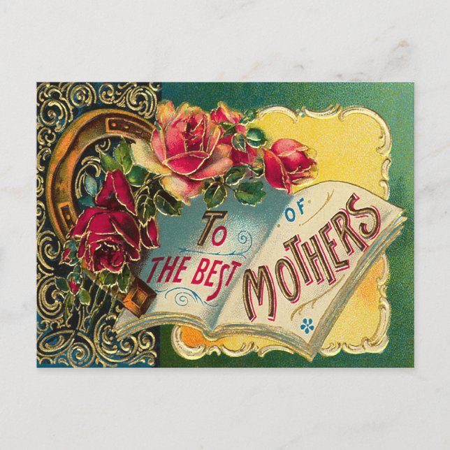 Die beste Mama der Vintagen Blumenwelt Postkarte (Vorderseite)