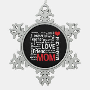 Die beste Mama der Welt - der Tag oder der Schneeflocken Zinn-Ornament