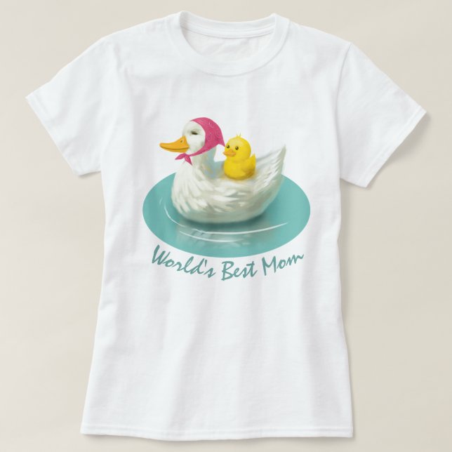 Die beste Mama der Welt - Duck Mama und Baby T - S T-Shirt (Design vorne)