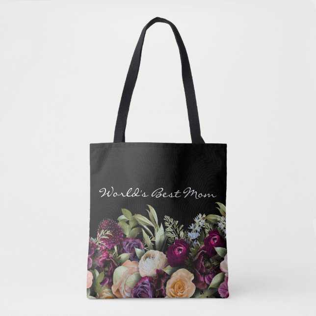 Die beste Mama der Welt Elegant Dark Moody Floral (Vorderseite)