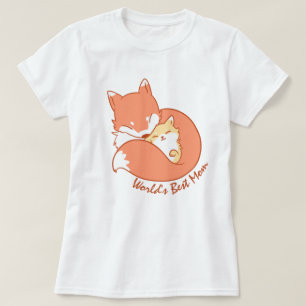Die beste Mama der Welt - Fuchs Mama und Baby T - T-Shirt
