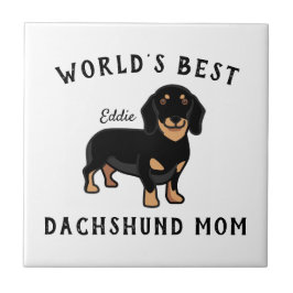 Die beste Mama der Welt für Personalisierte Dackel Fliese