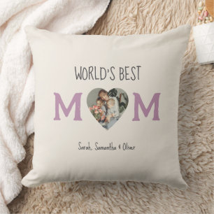 Die beste Mama der Welt - Herz-Foto und Benutzerde Kissen