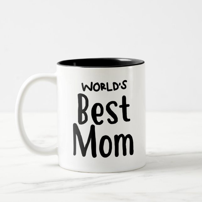 Die beste Mama der Welt - Kaffee-Tee-Tasse Zweifarbige Tasse (Links)